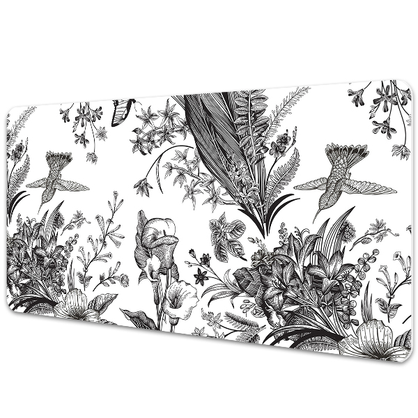 Schreibtischunterlage Schwarz-Weiß-Garten