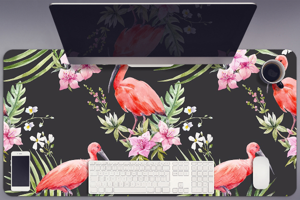 Schreibtischunterlage Schwarzer Flamingo.