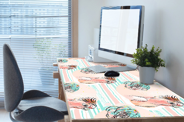 Büro-Schreibtischmatte Rosa Papageien