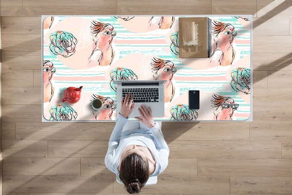 Büro-Schreibtischmatte Rosa Papageien