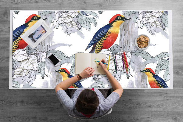 Schreibtischunterlage Gemalte Vögel