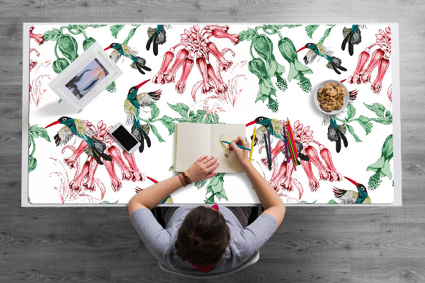 Büro-Schreibtischmatte Kräuter und Vögel