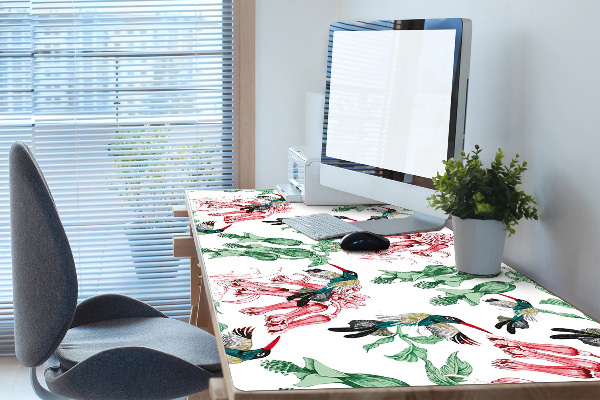 Büro-Schreibtischmatte Kräuter und Vögel