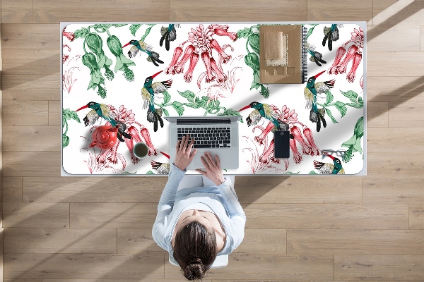 Büro-Schreibtischmatte Kräuter und Vögel