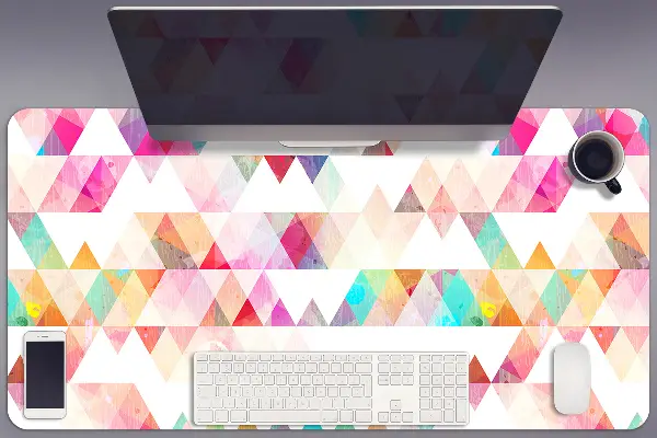Schreibtischunterlage Regenbogengeometrie.