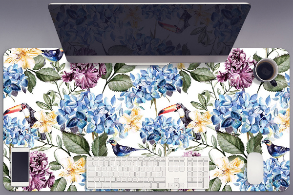 PVC Schreibtischmatte Retro-Blumen