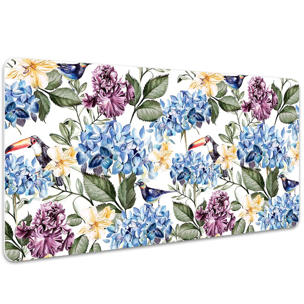 PVC Schreibtischmatte Retro-Blumen
