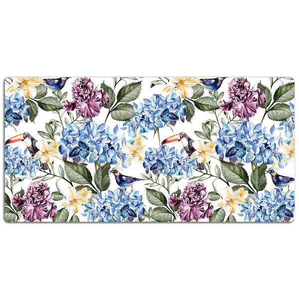 PVC Schreibtischmatte Retro-Blumen