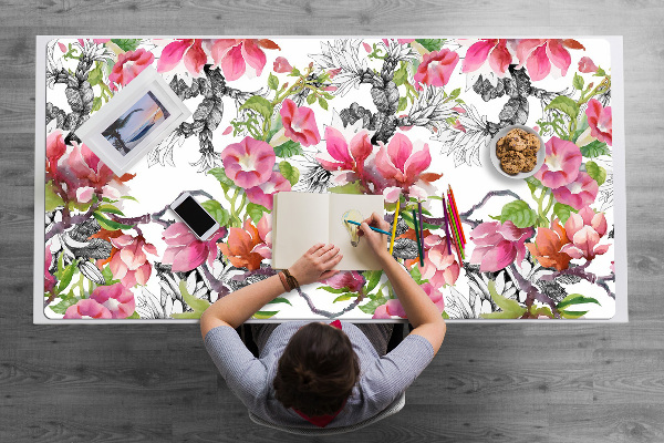 Schreibtisch Unterlegmatte Aquarellblumen