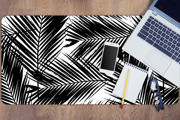 PVC Schreibtischmatte Schwarze Palmblätter
