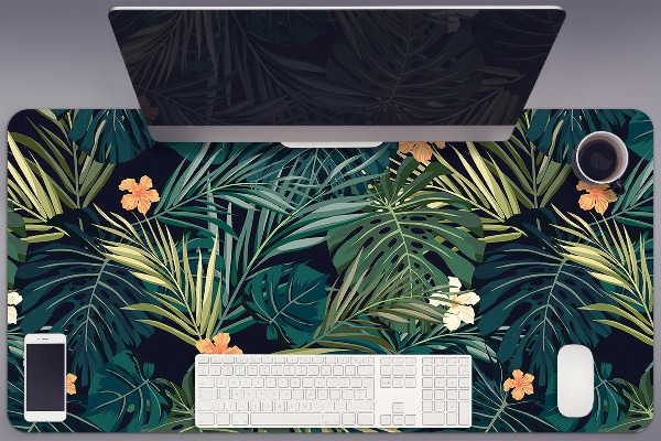 PVC Schreibtischmatte Blumen und Blätter
