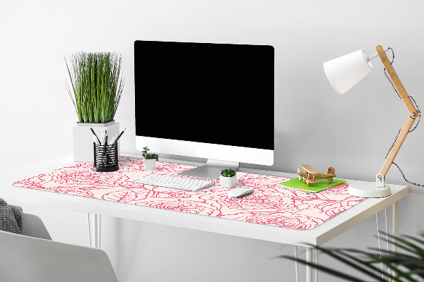 Schreibtisch Unterlegmatte Rosen Doodle.