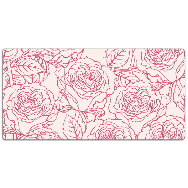 Schreibtisch Unterlegmatte Rosen Doodle.
