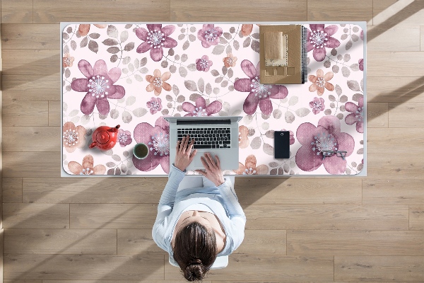 Büro-Schreibtischmatte Pinke Blumen
