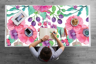 Büro-Schreibtischmatte Blumen und Beeren