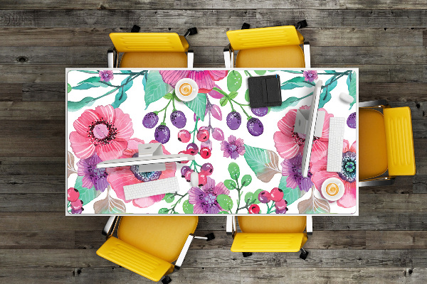 Büro-Schreibtischmatte Blumen und Beeren
