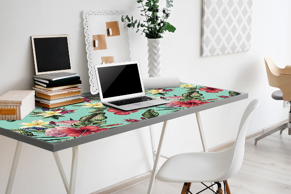 Schreibtisch Unterlegmatte Blätter und Blumen