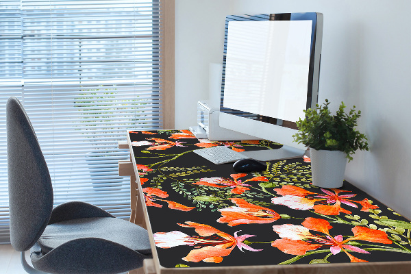 Büro-Schreibtischmatte rote Blumen