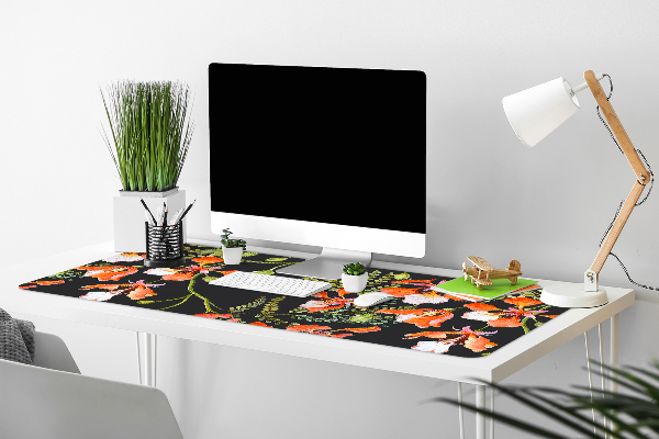 Büro-Schreibtischmatte rote Blumen