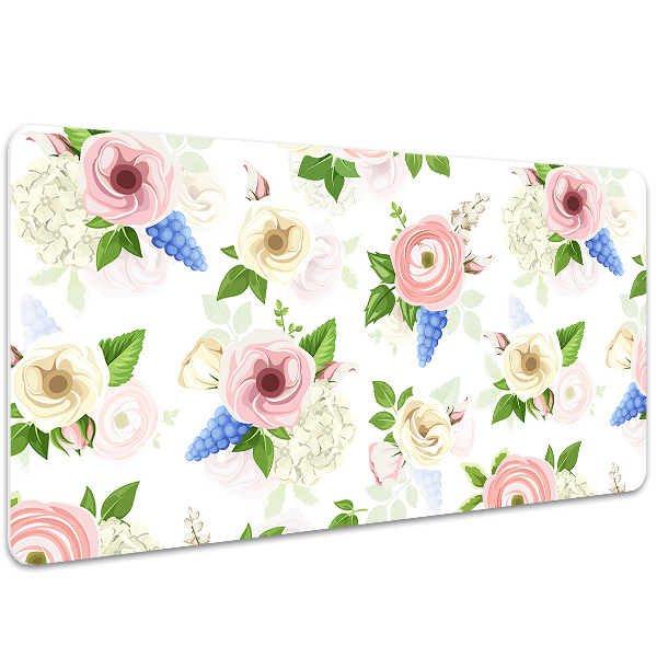Schreibtisch Unterlegmatte Gezogene Blumen