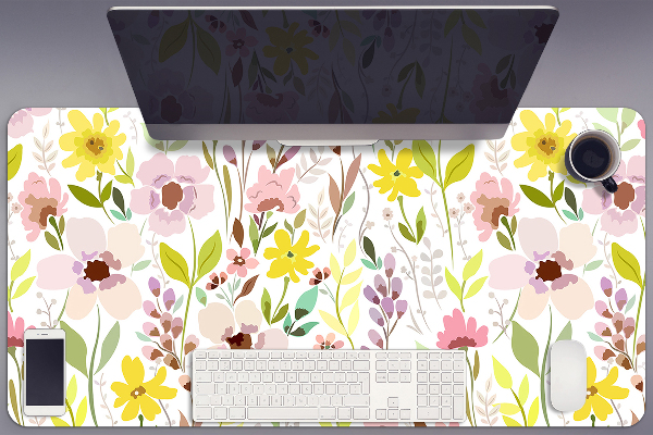 Büro-Schreibtischmatte Farbenfrohe Blumen