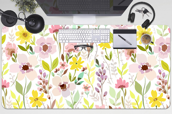 Büro-Schreibtischmatte Farbenfrohe Blumen