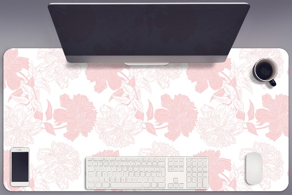PVC Schreibtischmatte Pinke Blumen