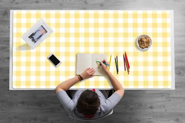 Büro-Schreibtischmatte Gelbes Gitter