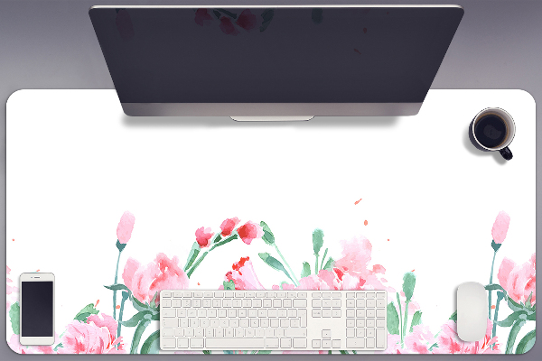 Schreibtischunterlage Pinke Blumen