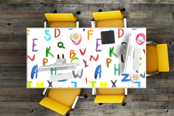 Büro-Schreibtischmatte Bunte Buchstaben