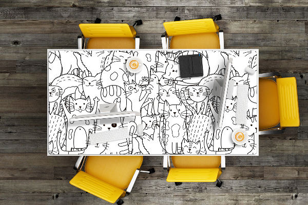 Schreibtisch Unterlegmatte Doodle-Art-Katzen