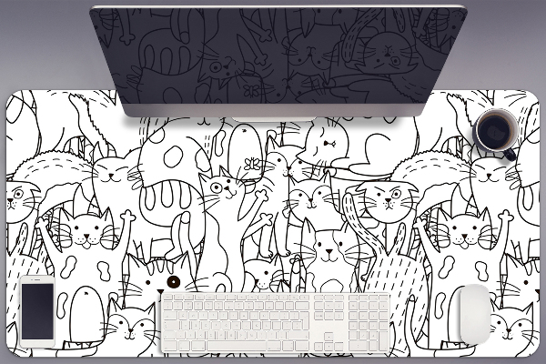 Schreibtisch Unterlegmatte Doodle-Art-Katzen