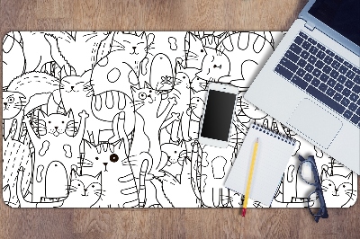 Schreibtisch Unterlegmatte Doodle-Art-Katzen