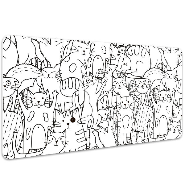 Schreibtisch Unterlegmatte Doodle-Art-Katzen