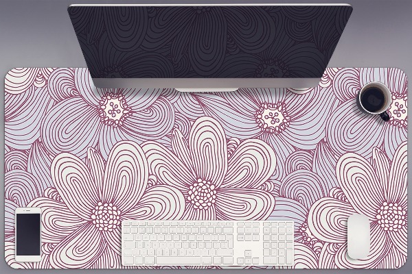 PVC Schreibtischmatte Doodle-Blumen