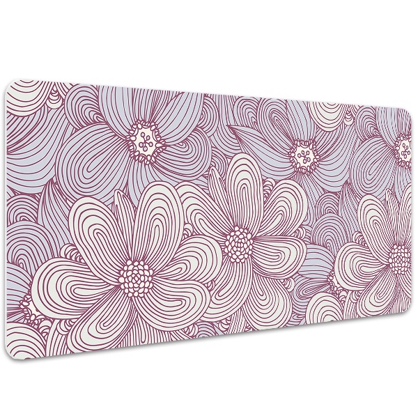 PVC Schreibtischmatte Doodle-Blumen