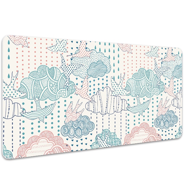 Büro-Schreibtischmatte Wolken und Punkte
