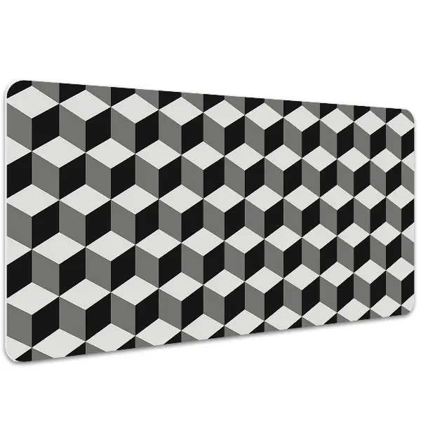 PVC Schreibtischmatte 3D-Würfel-Muster.
