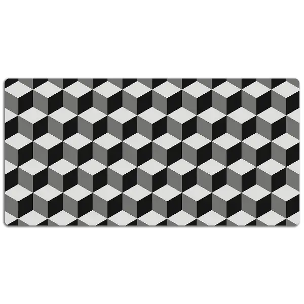 PVC Schreibtischmatte 3D-Würfel-Muster.