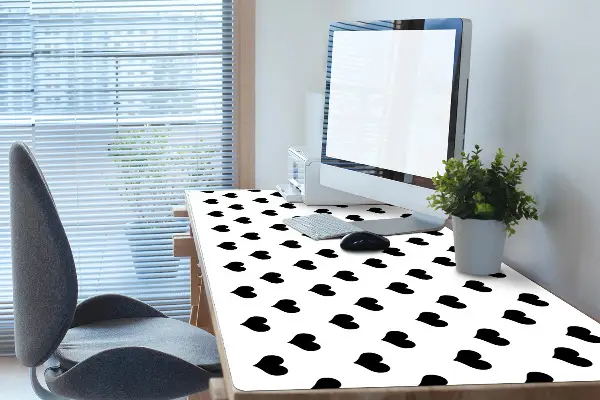 Schreibtisch Unterlegmatte Schwarze Herzen