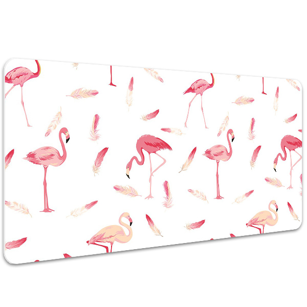 Schreibtisch Unterlegmatte Flamingo Herde.