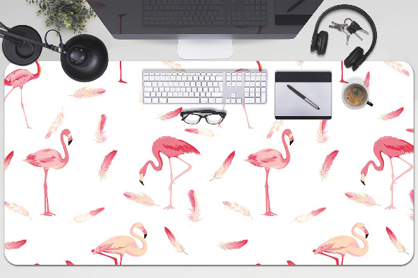 Schreibtisch Unterlegmatte Flamingo Herde.