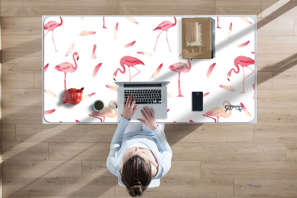 Schreibtisch Unterlegmatte Flamingo Herde.