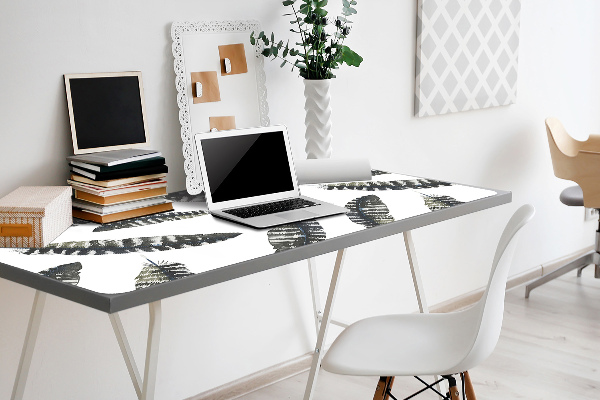 PVC Schreibtischmatte Boho-Artfedern.