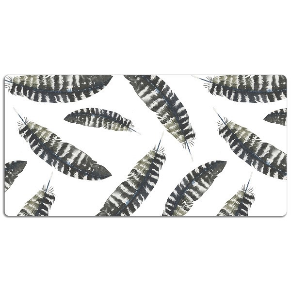 PVC Schreibtischmatte Boho-Artfedern.