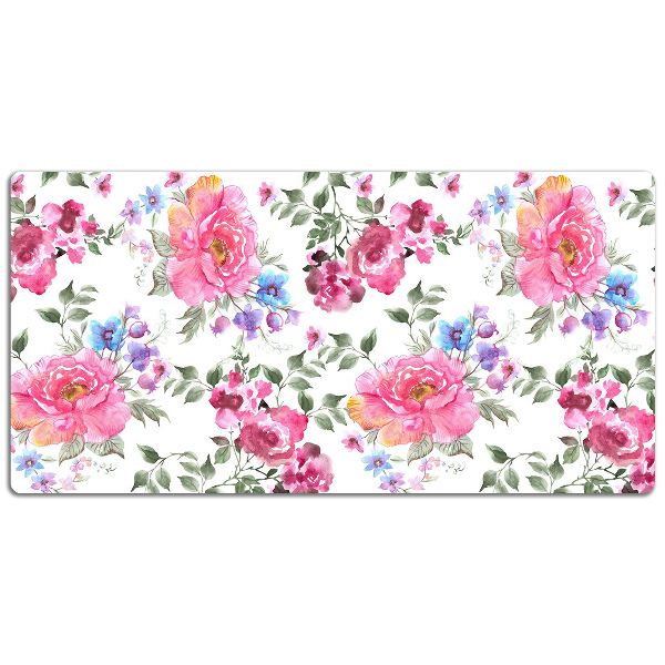 Schreibtischunterlage Pinke Blumen