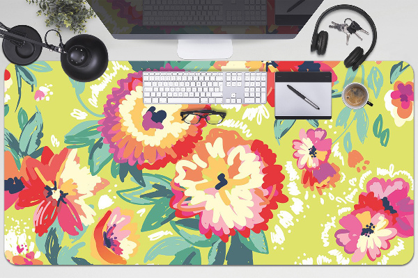 Schreibtisch Unterlegmatte Farbenfrohe Blumen