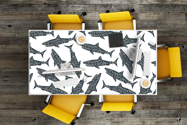 PVC Schreibtischmatte Shark Typografie