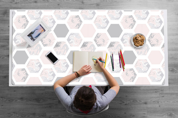 Schreibtisch Unterlegmatte Hexagon
