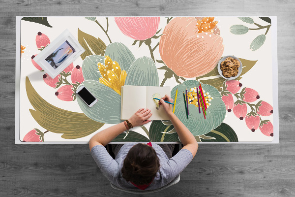 Büro-Schreibtischmatte Lackierte Blumen